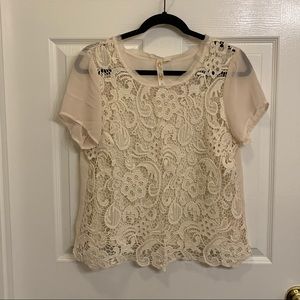 Cream Lace Shirt - Large